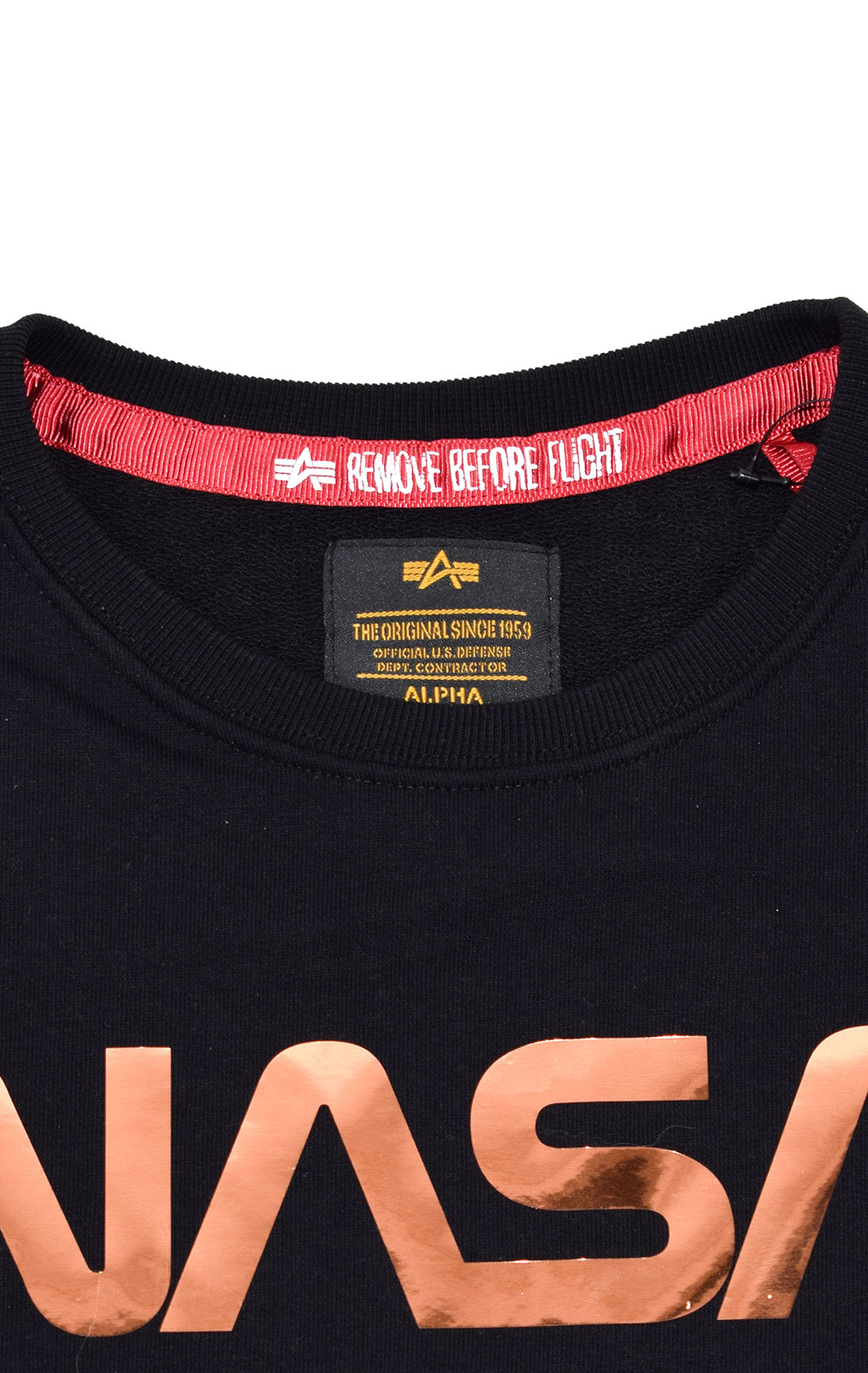 Женская футболка ALPHA INDUSTRIES NASA LONG T OS black 