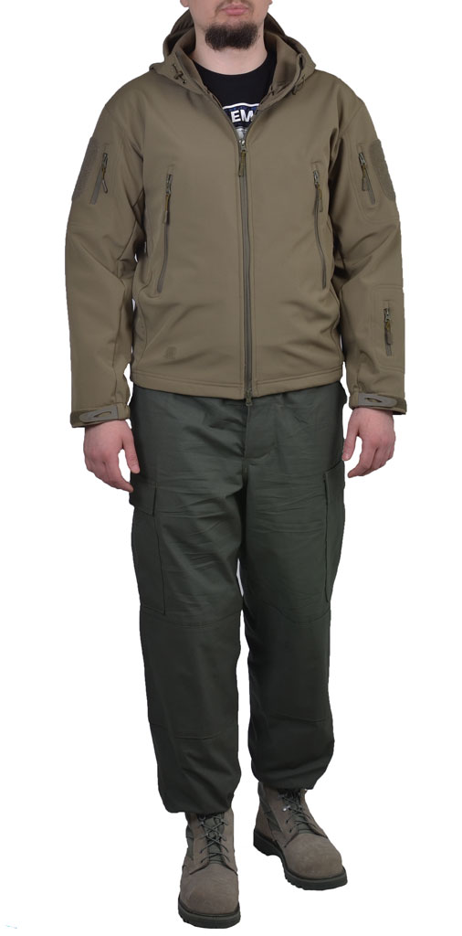 Куртка тактическая Outdoor Tactical Soft Shell с капюшоном oliv Китай