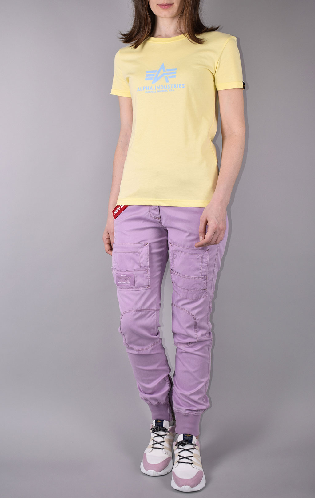 Женская футболка ALPHA INDUSTRIES NEW BASIC T pastel yellow 