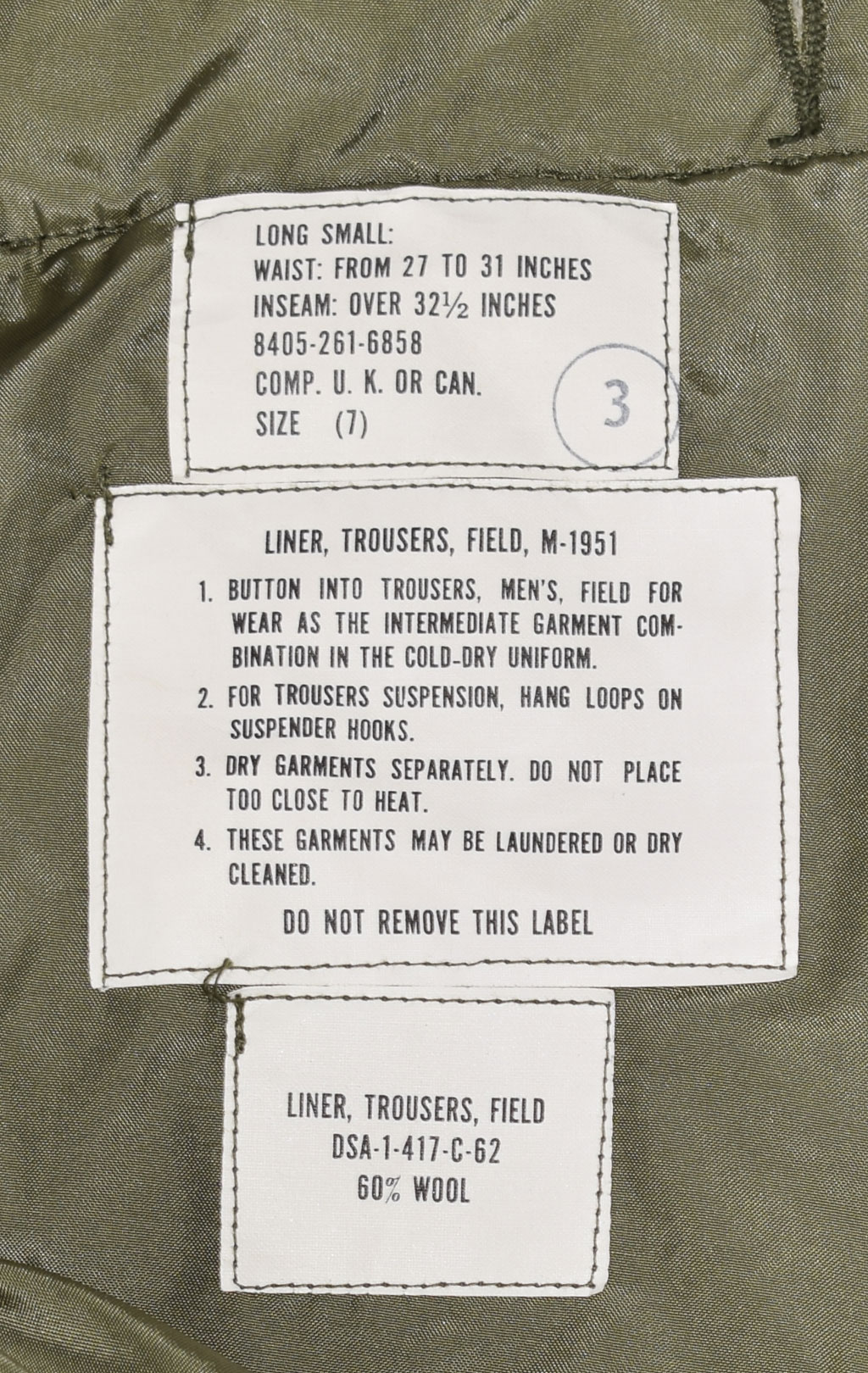Подстежка под брюки М-51 старого образца olive США