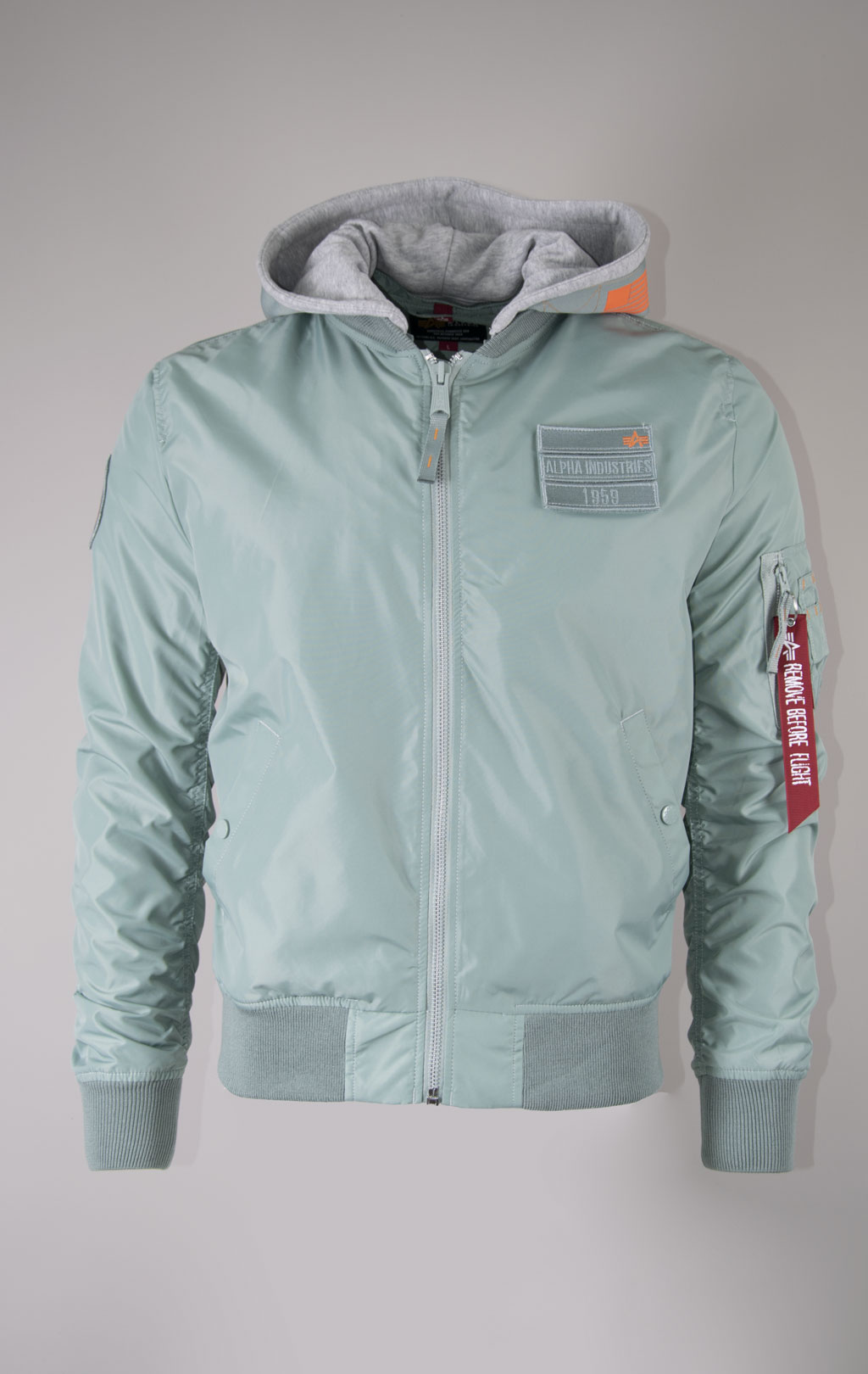 Ветровка-бомбер лётная ALPHA INDUSTRIES TT HOOD CUSTOM MA-1 dusty green 