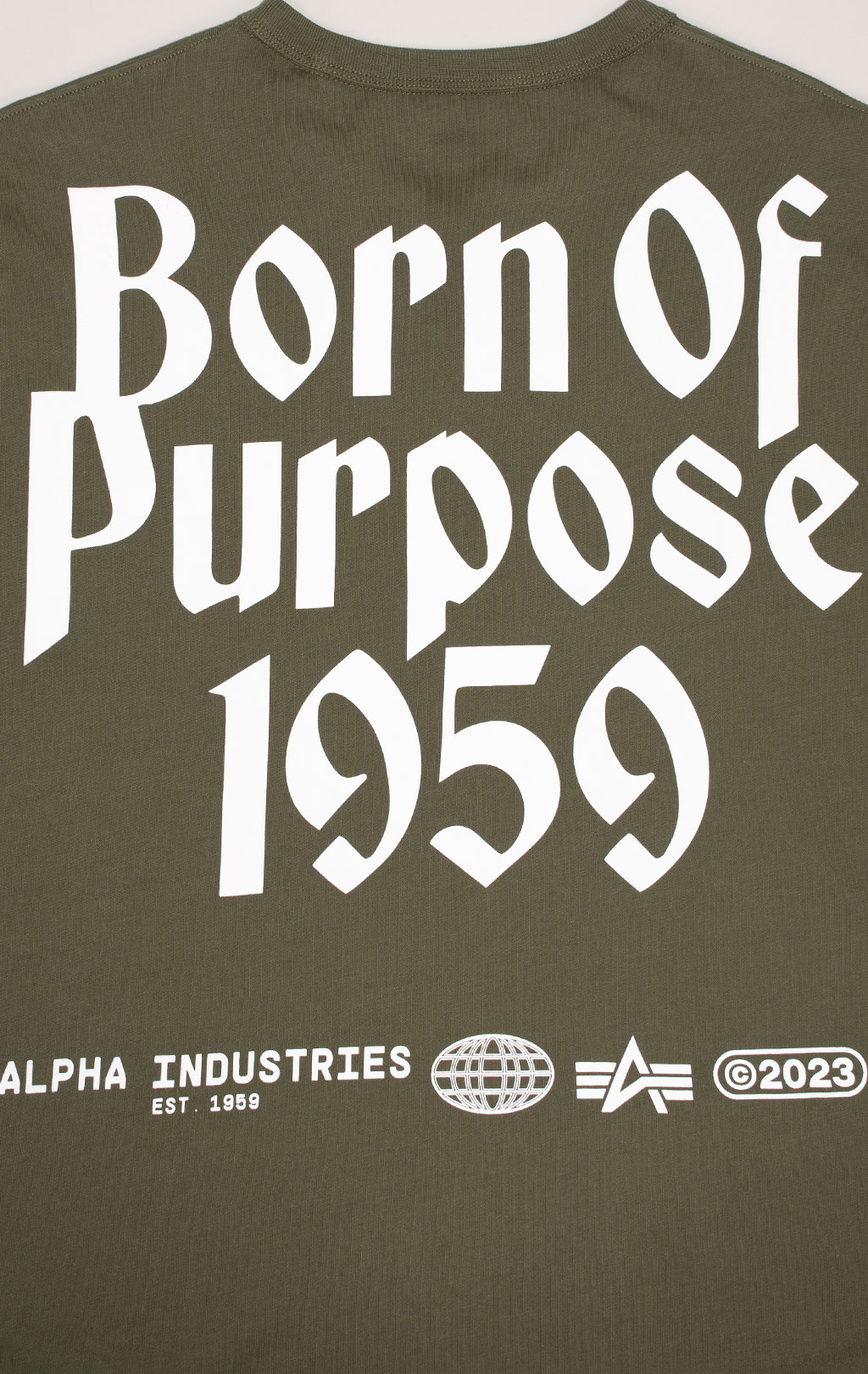 Футболка ALPHA INDUSTRIES BORN OF PURPOSE TEE плотная FW 24/25 olive 