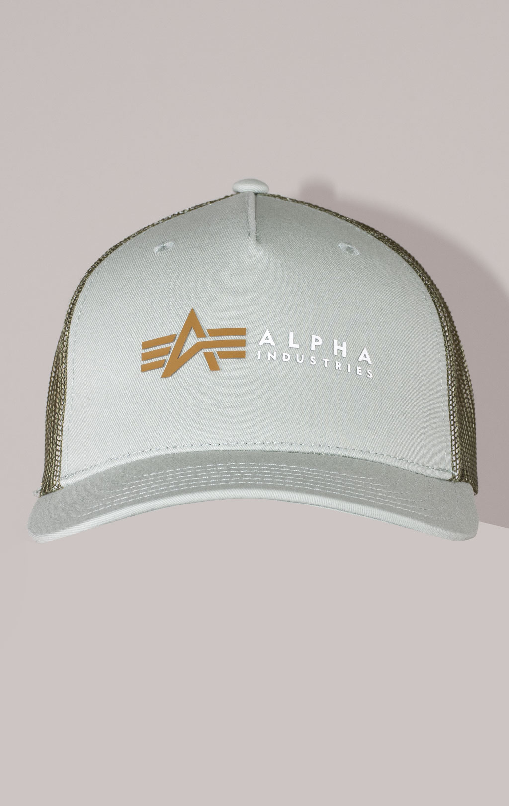 Бейсболка ALPHA INDUSTRIES ALPHA LABEL TRUCKER CAP dusty green 