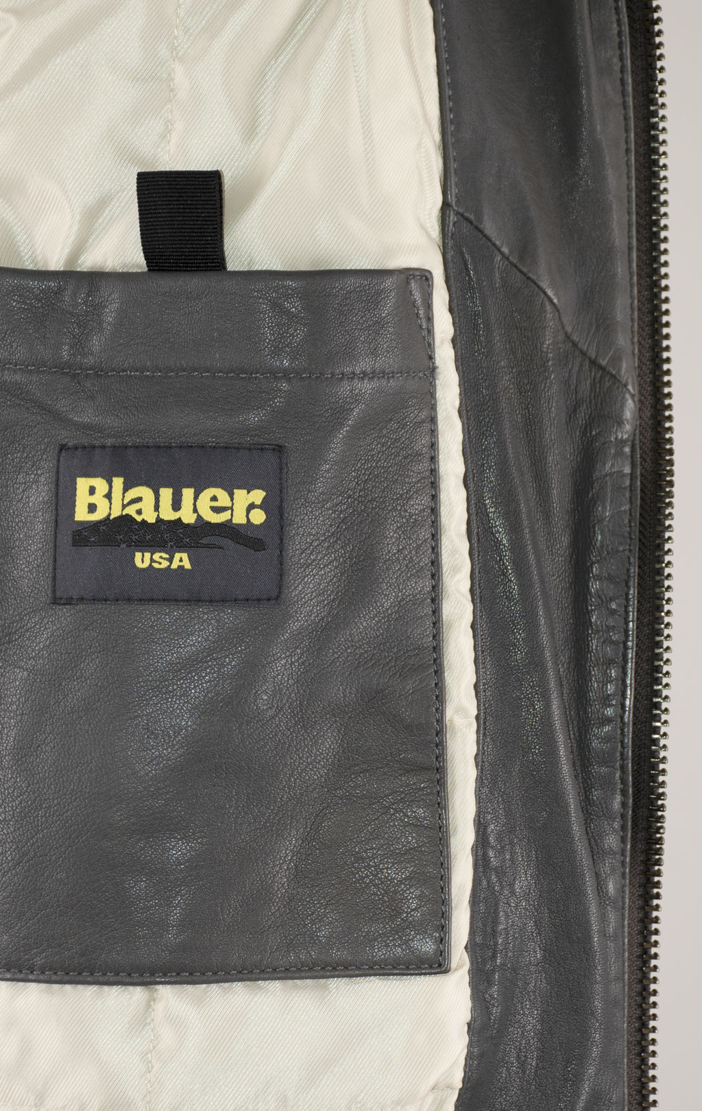 Куртка BLAUER ALDER кожа FW 24/25 grey 976 (LO1379) 