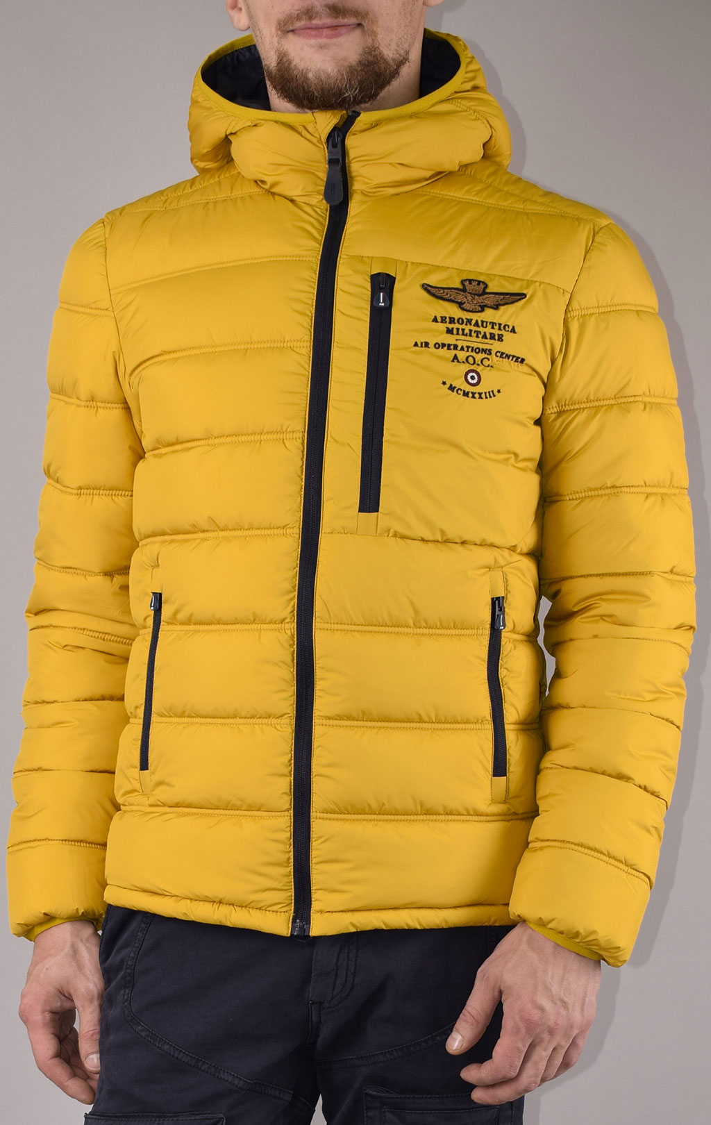 Куртка-пуховик AERONAUTICA MILITARE FW 19/20 giallo (AB 1686) 