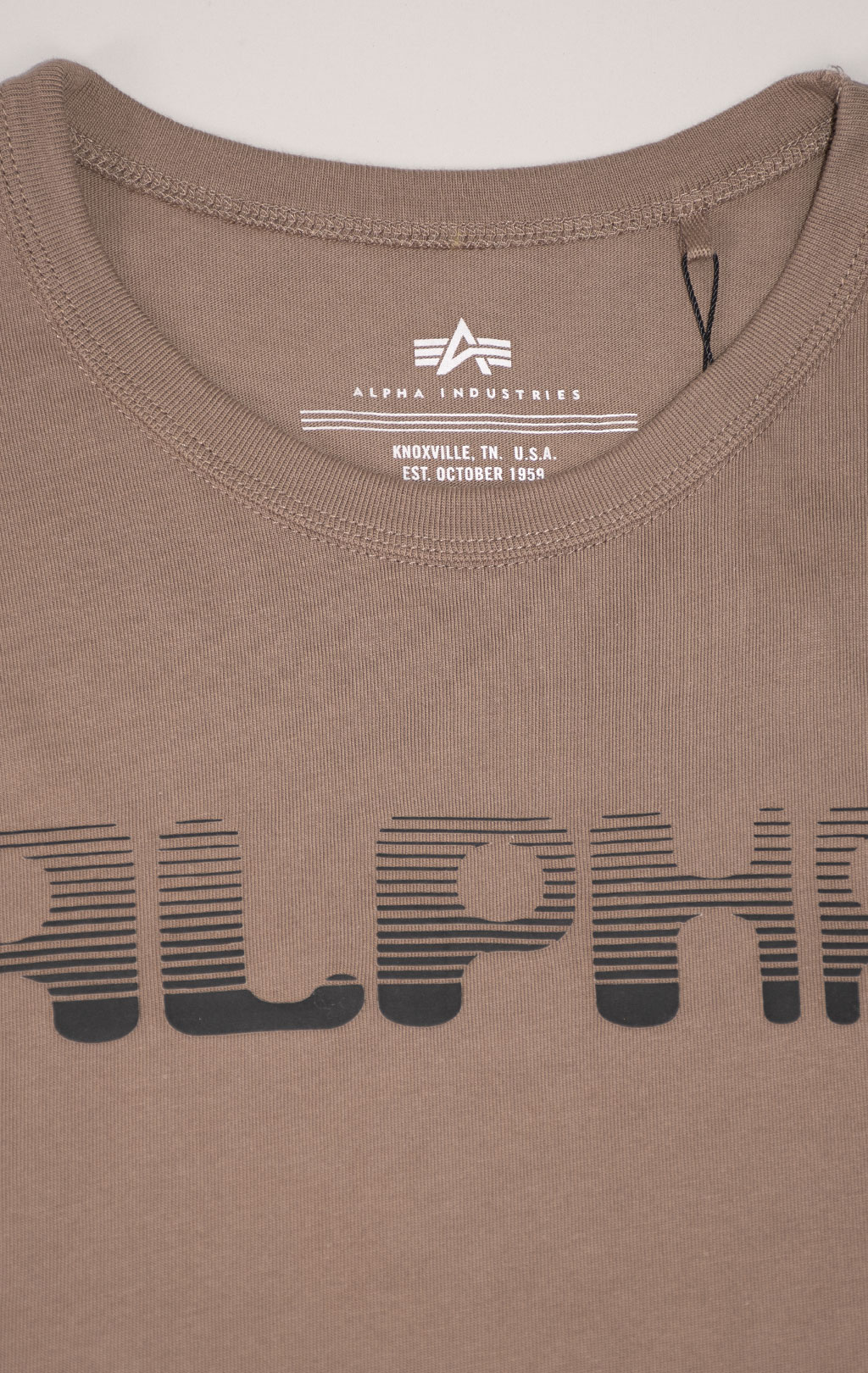 Футболка ALPHA INDUSTRIES ALPHA LOGOS TEE плотная FW 24/25 coyote brown 