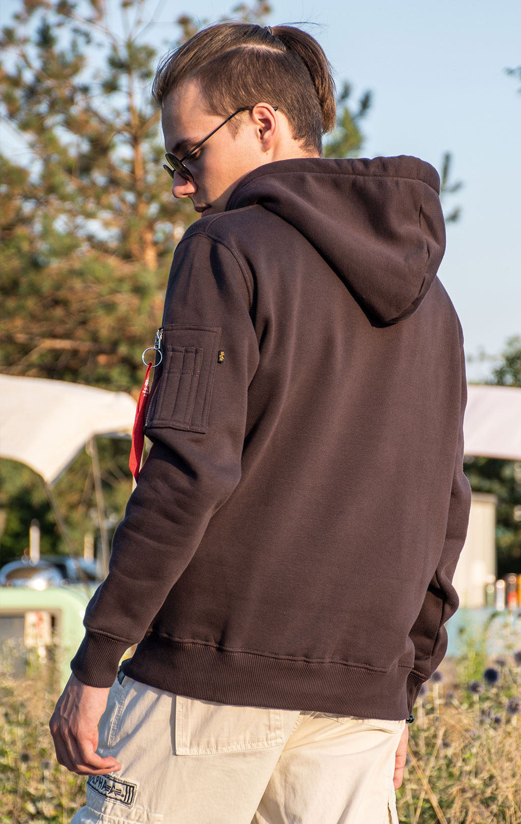 Толстовка ALPHA INDUSTRIES ALPHA LABEL HOODY hunter brown 