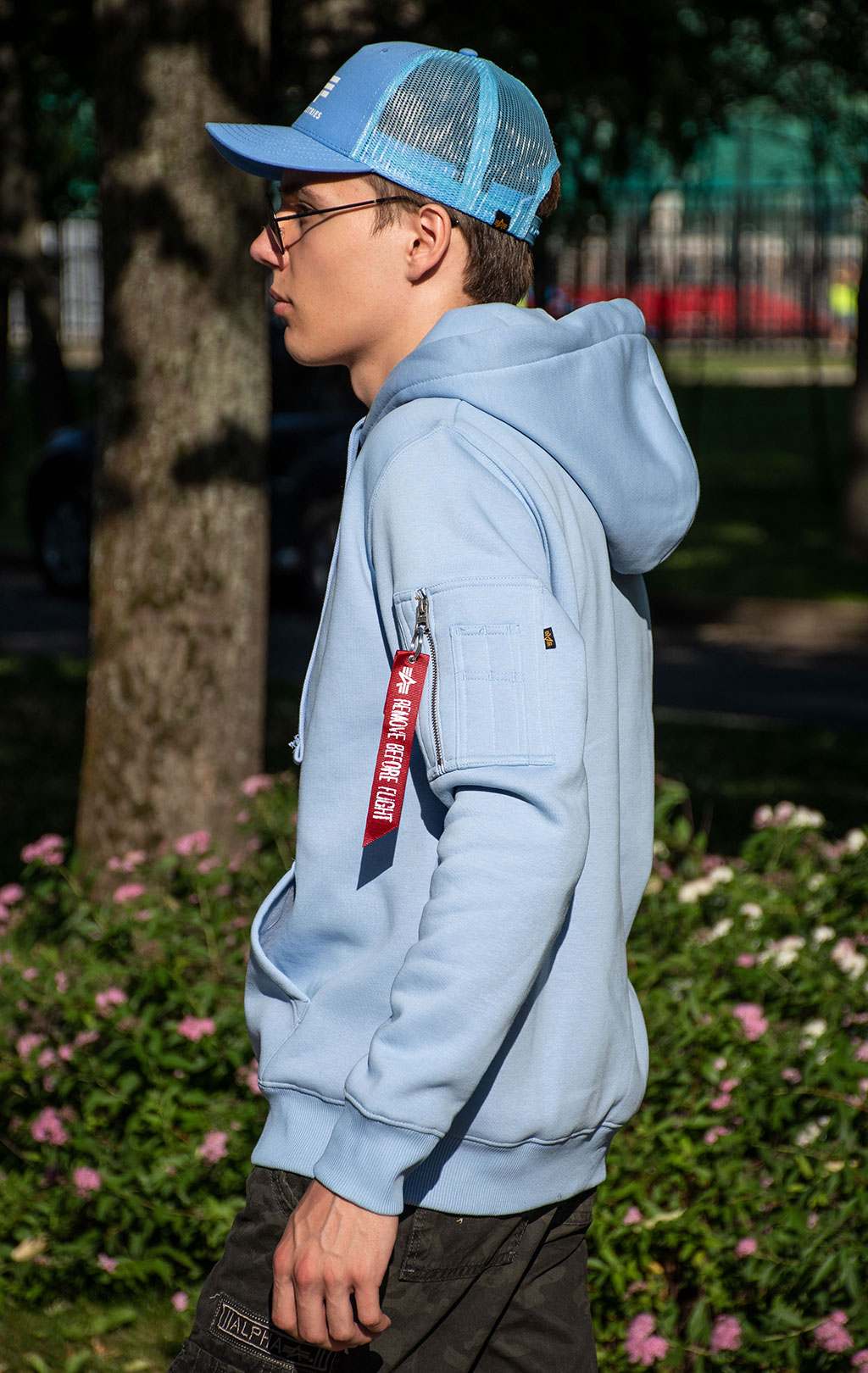 Толстовка ALPHA INDUSTRIES ALPHA LABEL HOODY light blue 