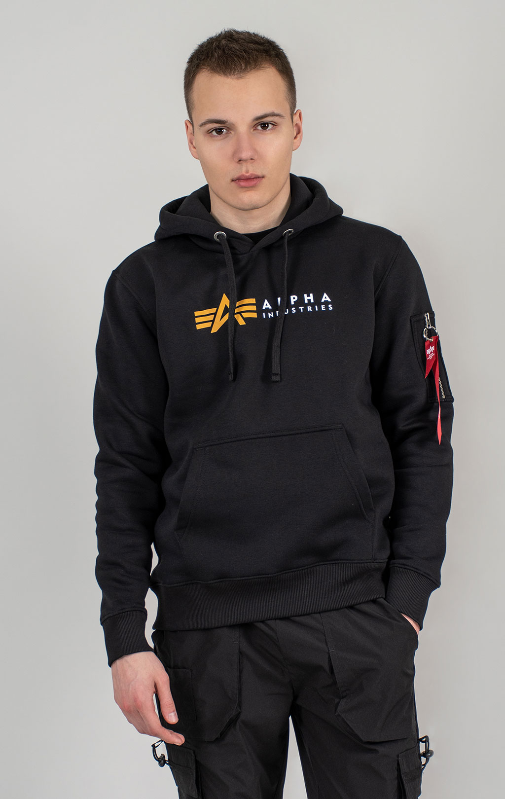 Толстовка ALPHA INDUSTRIES ALPHA LABEL HOODY black 