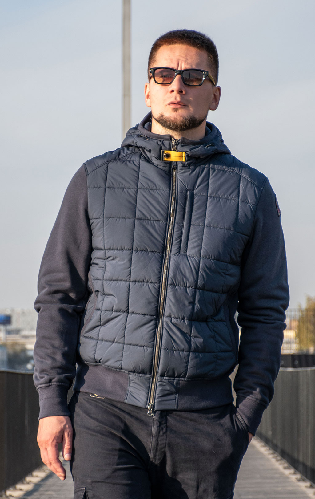 Толстовка комбинированная PARAJUMPERS BERNARD FW 24/25 blue navy 