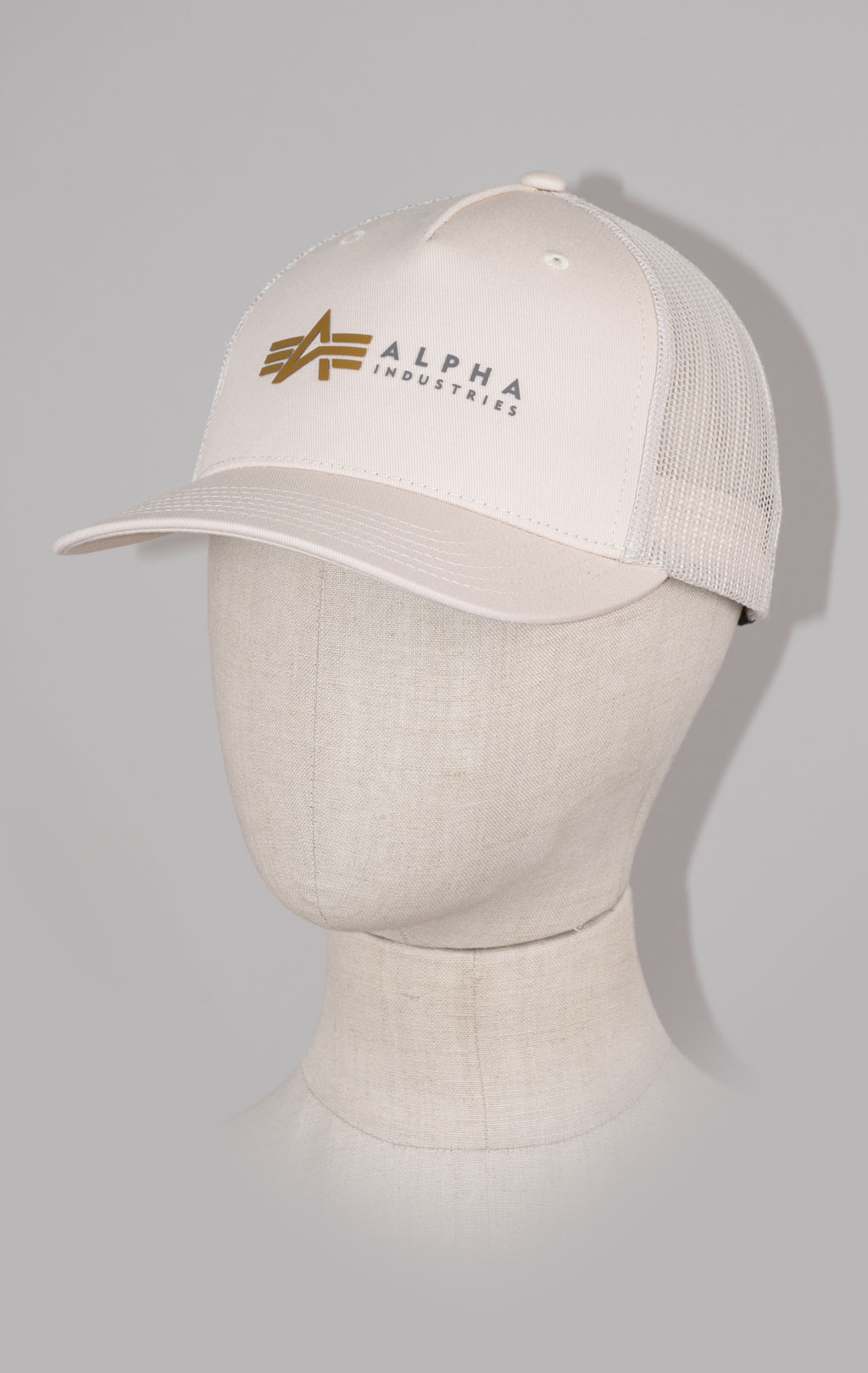 Бейсболка ALPHA INDUSTRIES ALPHA LABEL TRUCKER CAP jet stream white 