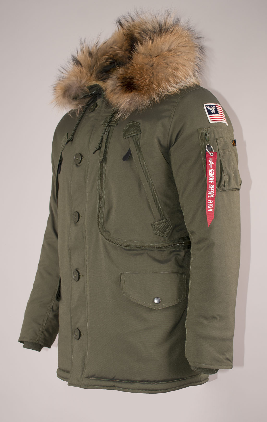 Аляска ALPHA INDUSTRIES POLAR натур. мех dark green 