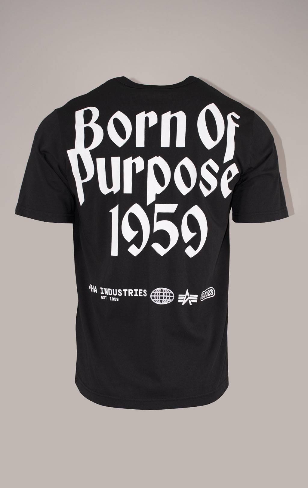 Футболка ALPHA INDUSTRIES BORN OF PURPOSE TEE плотная FW 24/25 black 