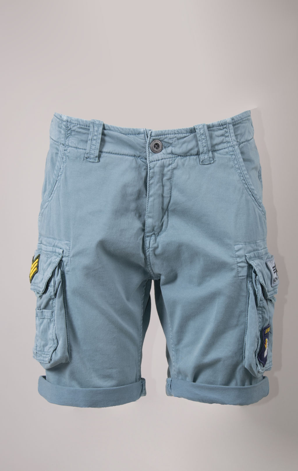 Шорты ALPHA INDUSTRIES CREW SHORT PATCH greyblue 