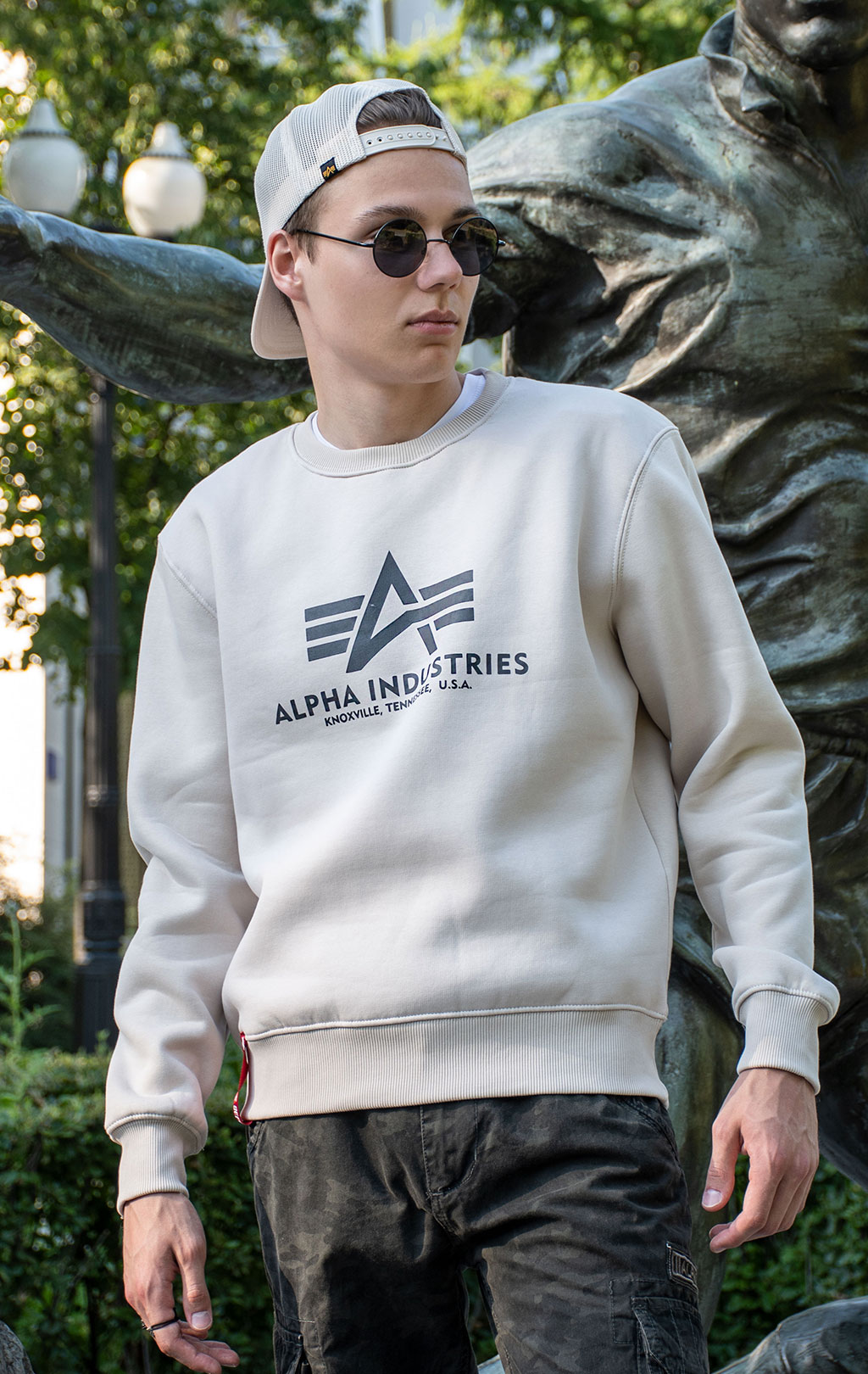 Свитшот ALPHA INDUSTRIES BASIC SWEATER jet stream white 