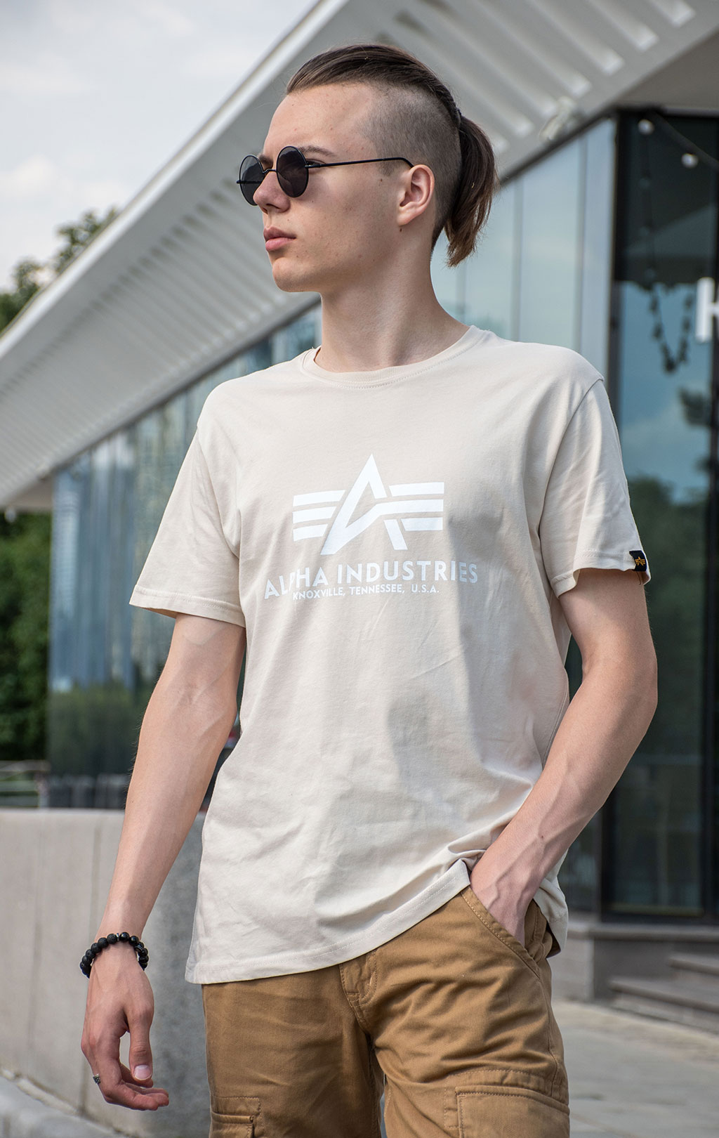 Футболка ALPHA INDUSTRIES BASIC T jet stream white/white 