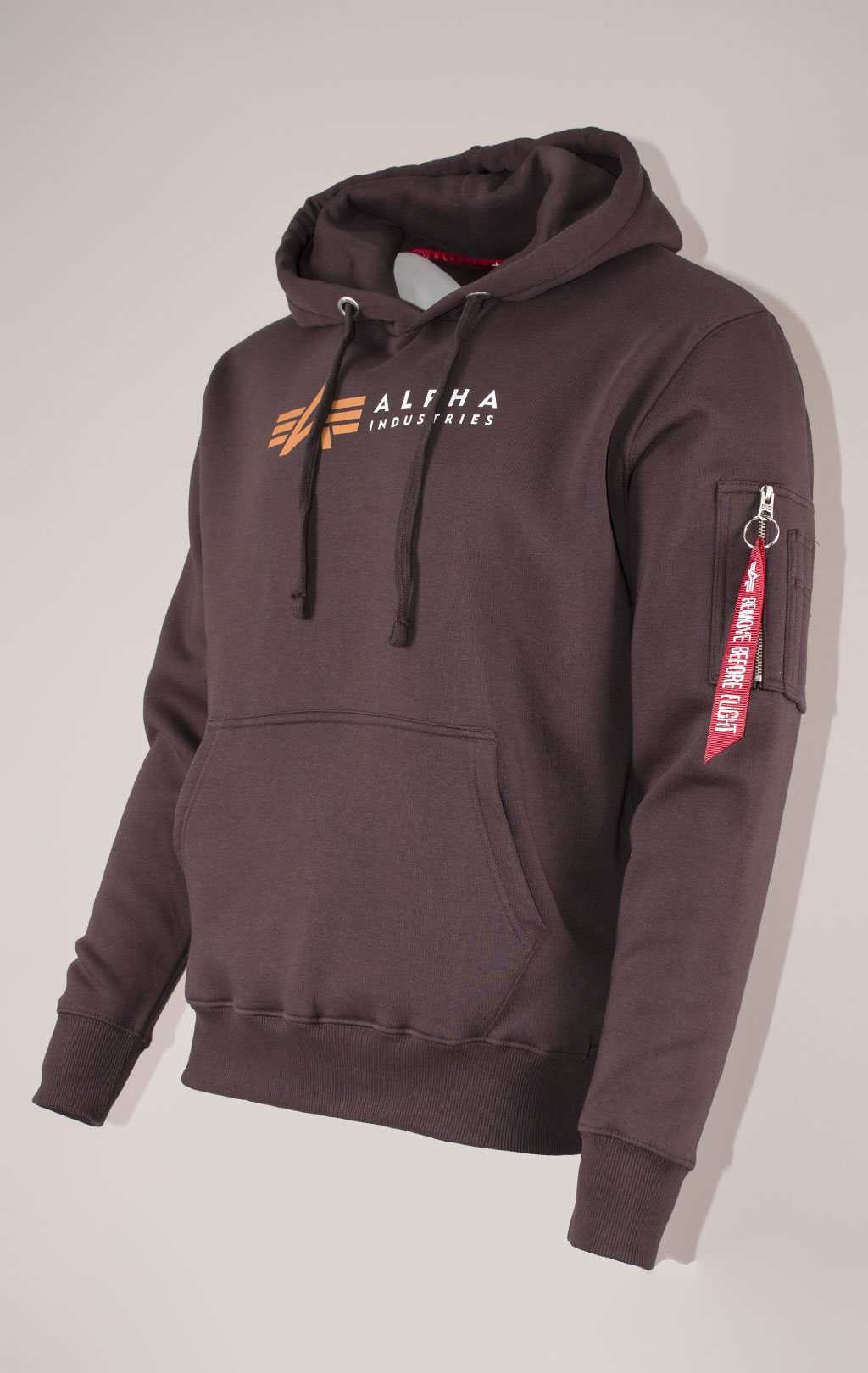 Толстовка ALPHA INDUSTRIES ALPHA LABEL HOODY hunter brown 