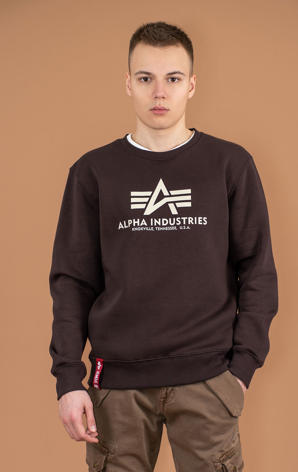 Свитшот ALPHA INDUSTRIES BASIC SWEATER hunter brown 