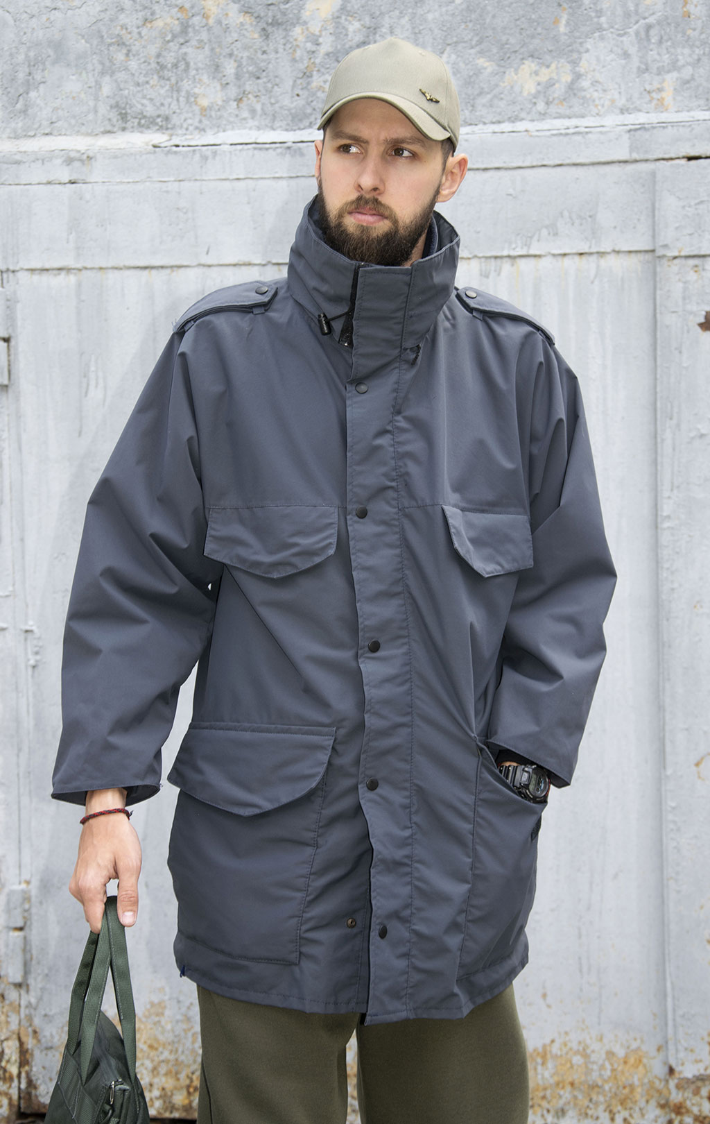 Куртка непромокаемая мембрана с капюшоном navy б/у Англия