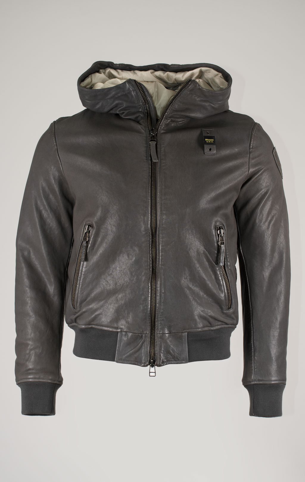 Куртка BLAUER ALDER кожа FW 24/25 grey 976 (LO1379) 