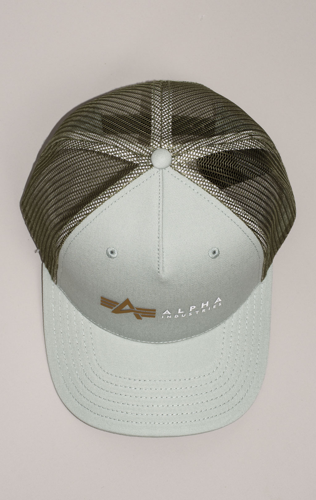 Бейсболка ALPHA INDUSTRIES ALPHA LABEL TRUCKER CAP dusty green 