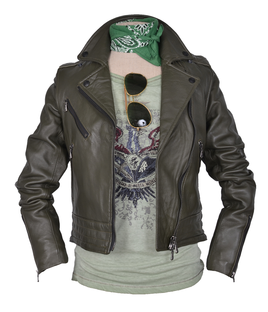 Женская куртка-косуха COCKPIT Betty кожа green (W21s001) 