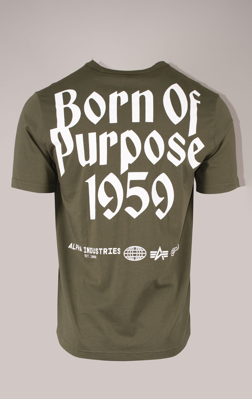 Футболка ALPHA INDUSTRIES BORN OF PURPOSE TEE плотная FW 24/25 olive 