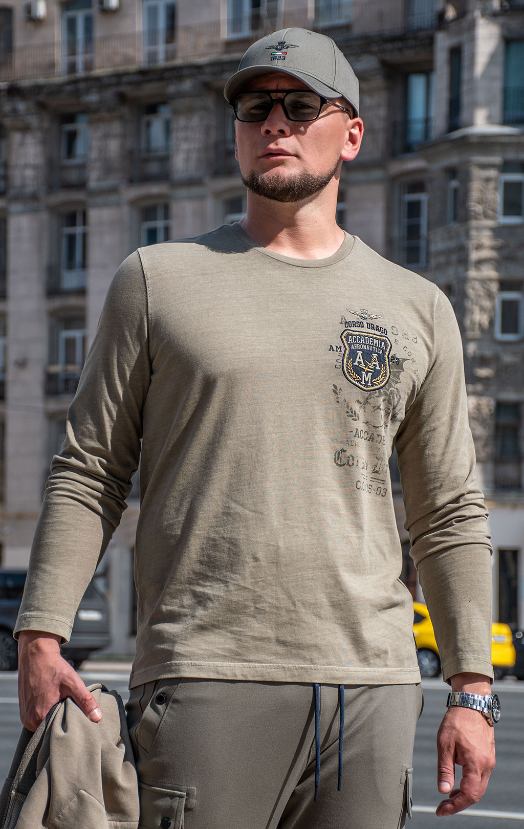 Лонгслив AERONAUTICA MILITARE FW 24/25/TR dark military green (TS 2300) 