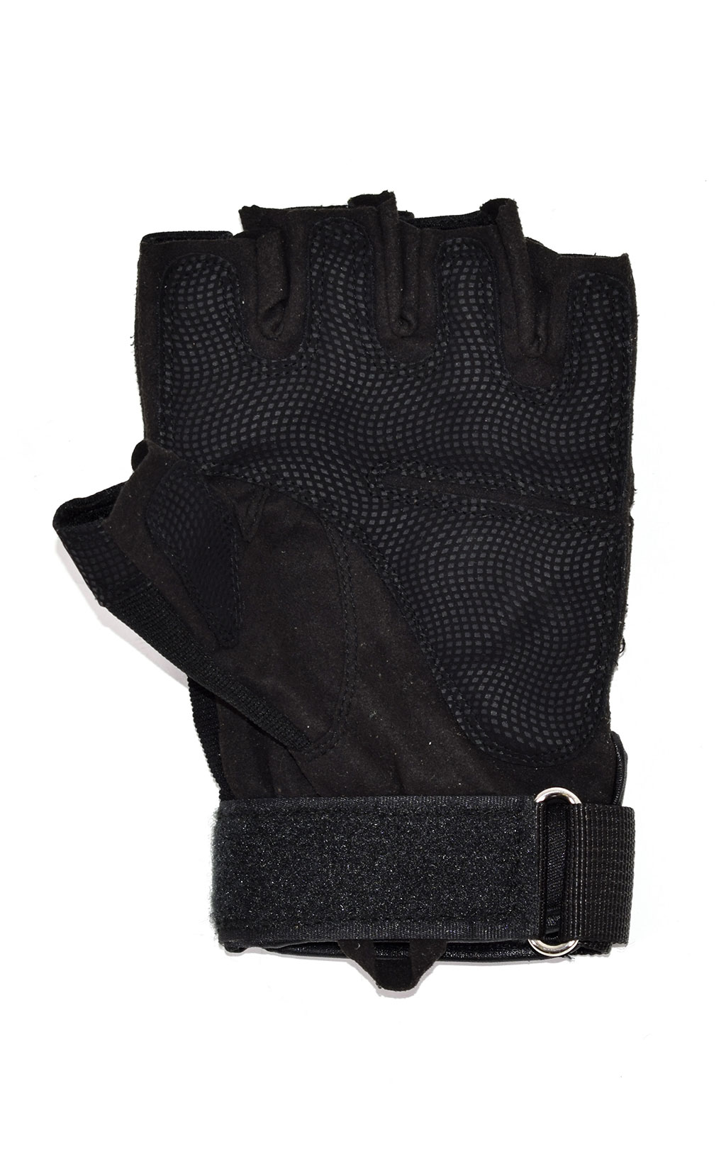 Перчатки тактические OK с пласт. защитой без пальцев black 