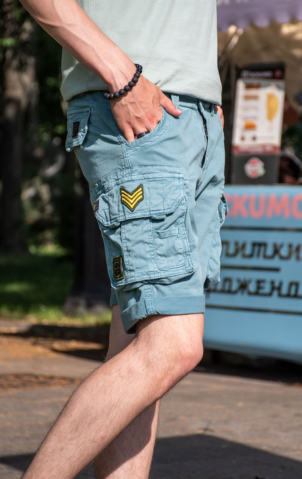 Шорты ALPHA INDUSTRIES CREW SHORT PATCH greyblue 