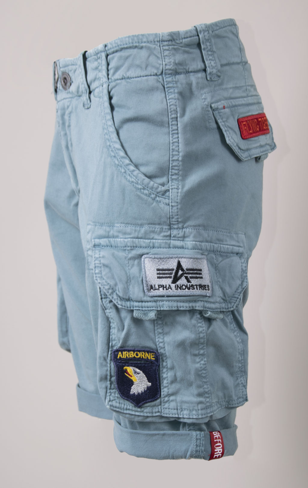 Шорты ALPHA INDUSTRIES CREW SHORT PATCH greyblue 