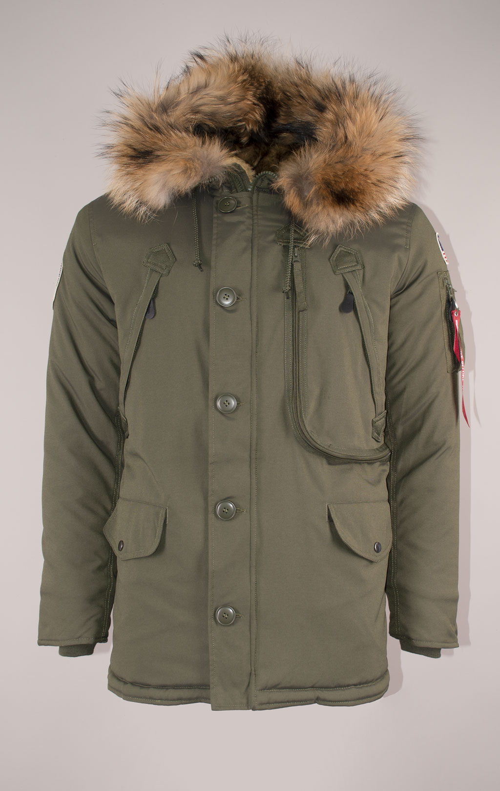 Аляска ALPHA INDUSTRIES POLAR натур. мех dark green 