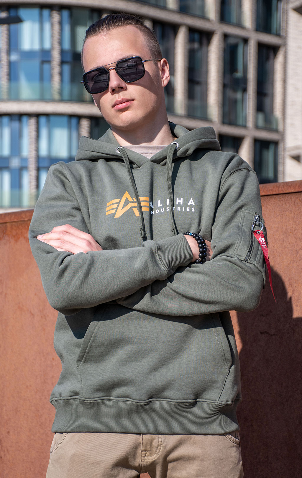 Толстовка ALPHA INDUSTRIES ALPHA LABEL HOODY dark olive 