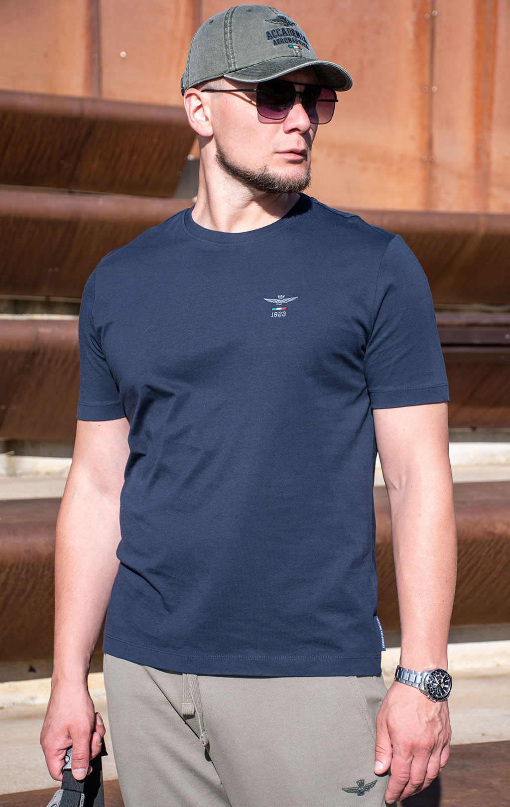 Футболка AERONAUTICA MILITARE big size FW 24/25/BD dark blue (TS 2301) 