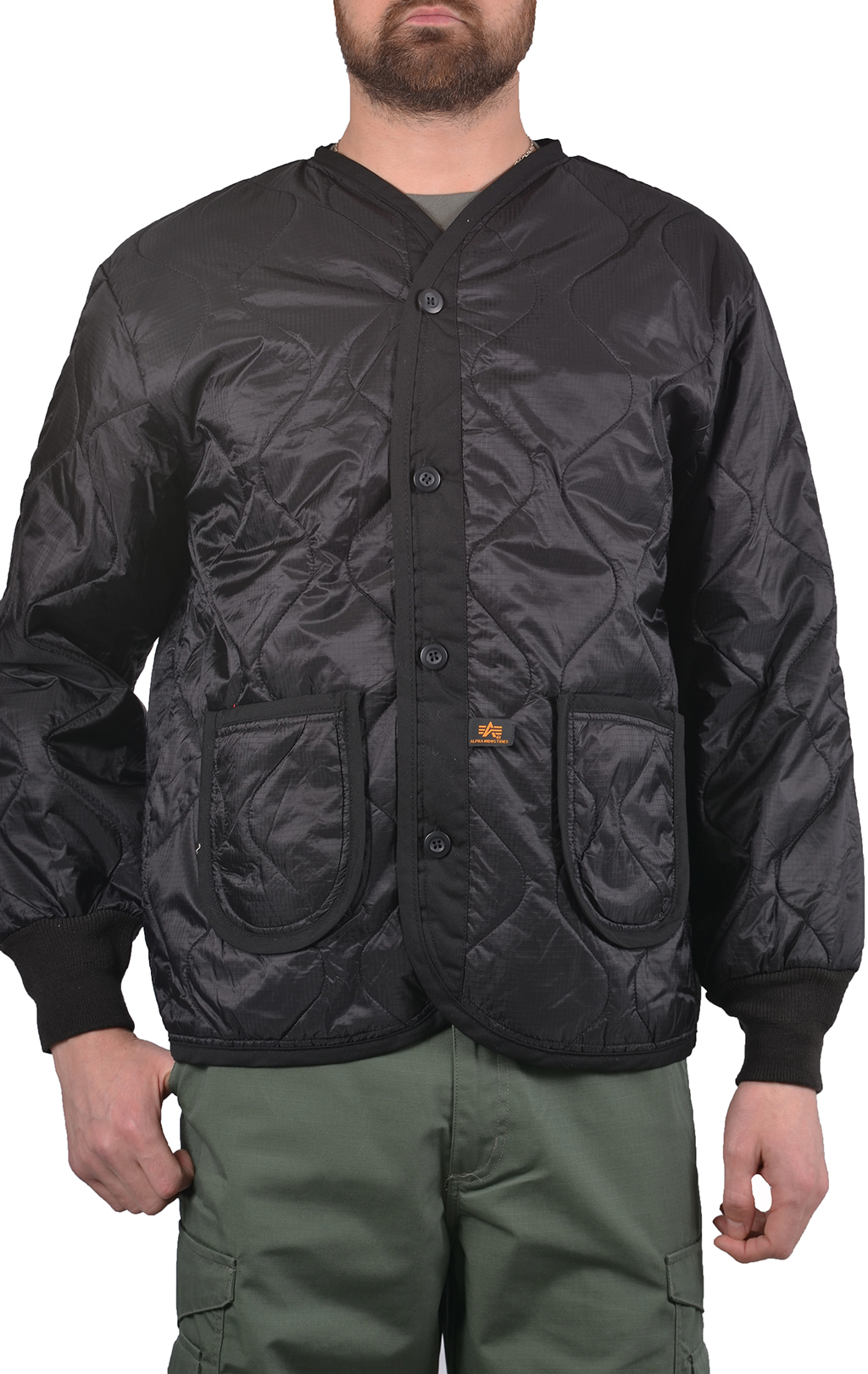 Куртка-подстёжка ALPHA INDUSTRIES CLASSIC M-65 с карманами и манжетами black 