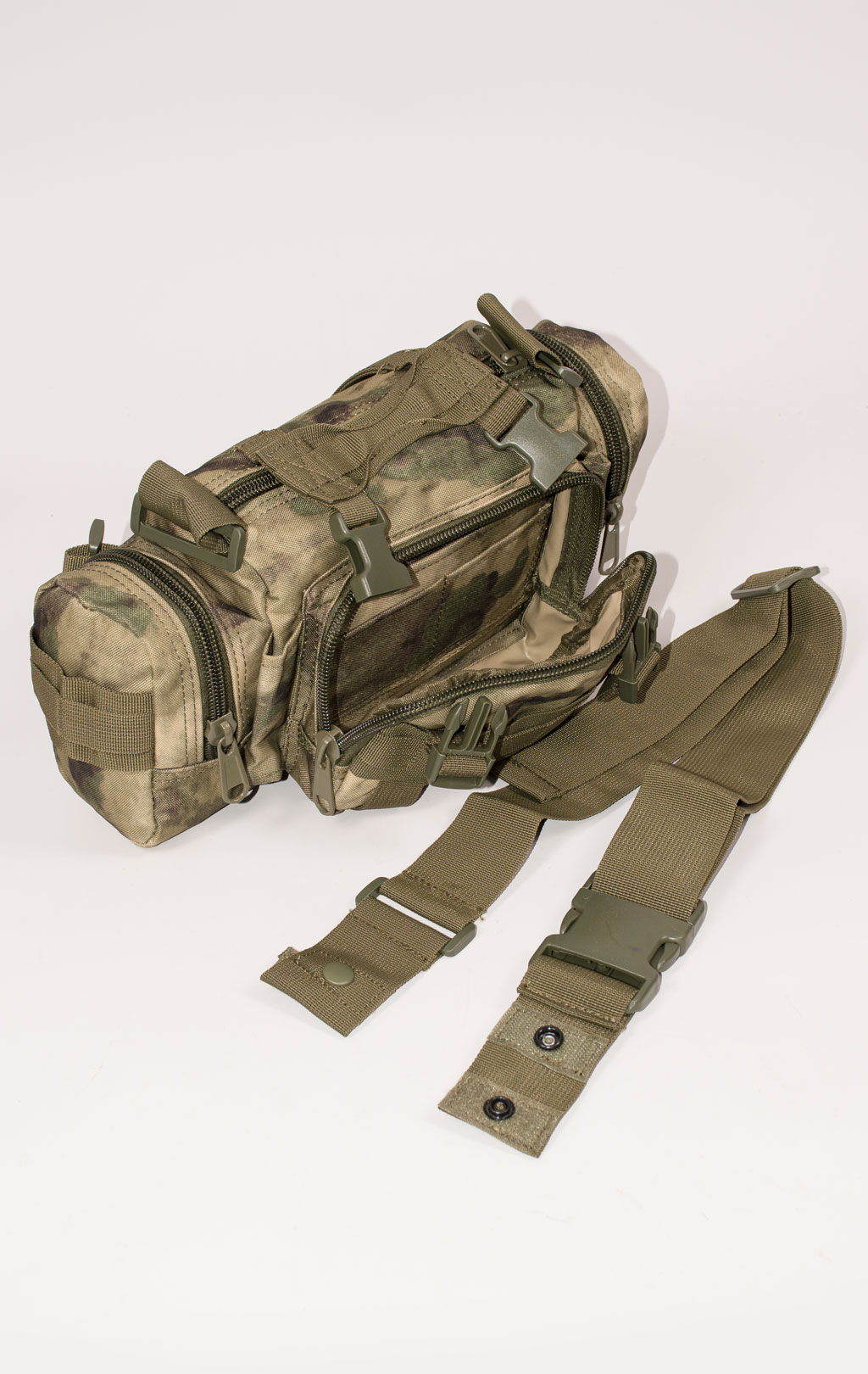 Рюкзак тактический ASSAULT 60L с поясной сумкой + 2 подсумка green camo BS-016 Китай