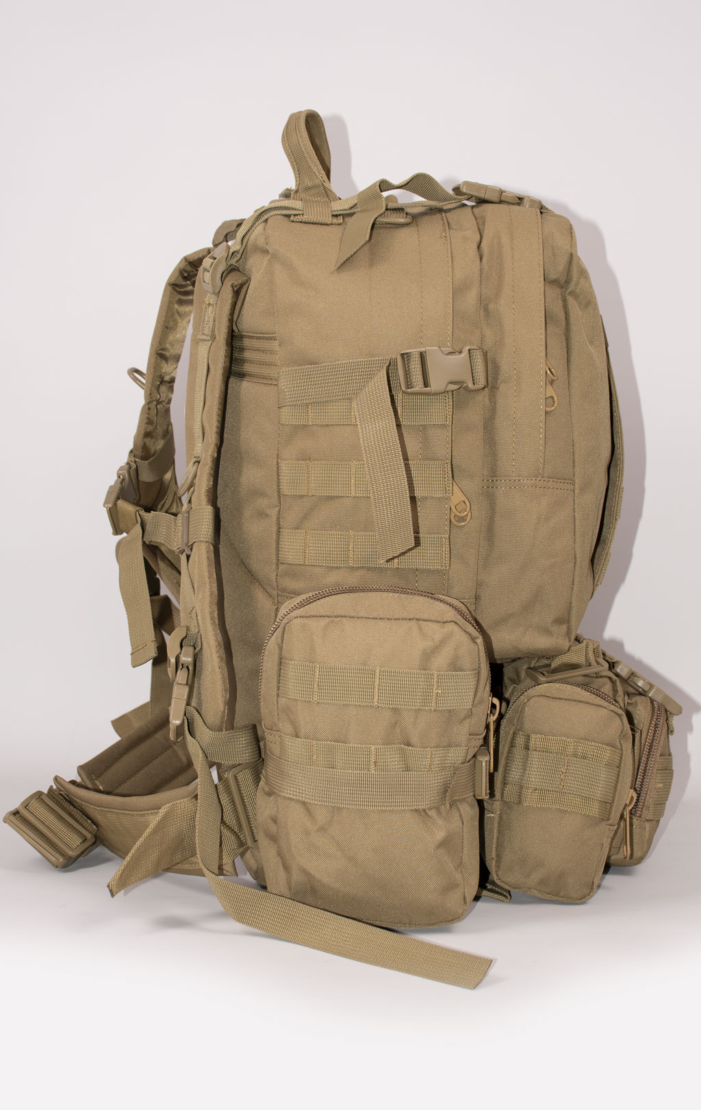 Рюкзак тактический ASSAULT 60L с поясной сумкой + 2 подсумка coyote BS-016 Китай