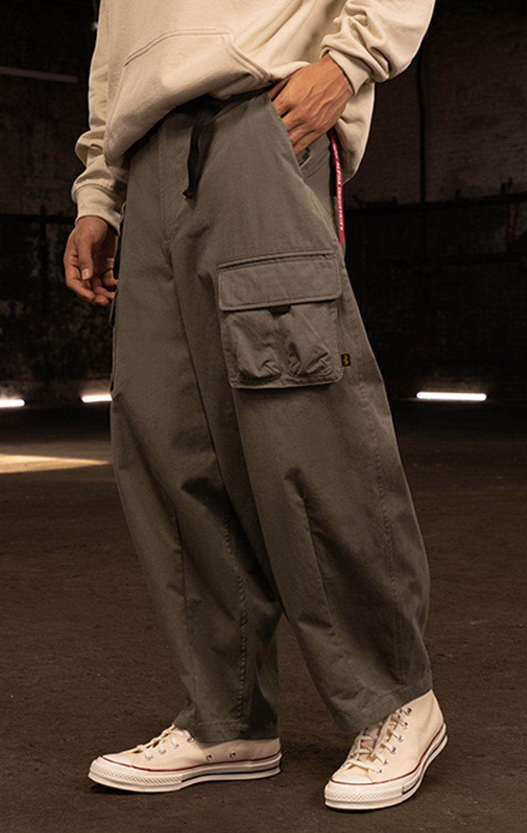 Брюки-карго ALPHA INDUSTRIES OVERSIZED TACTICAL PANT FW 24/25 field grey 