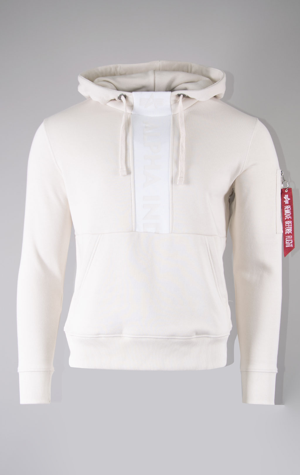 Толстовка ALPHA INDUSTRIES FRONT PRINT HOODY jet stream white 