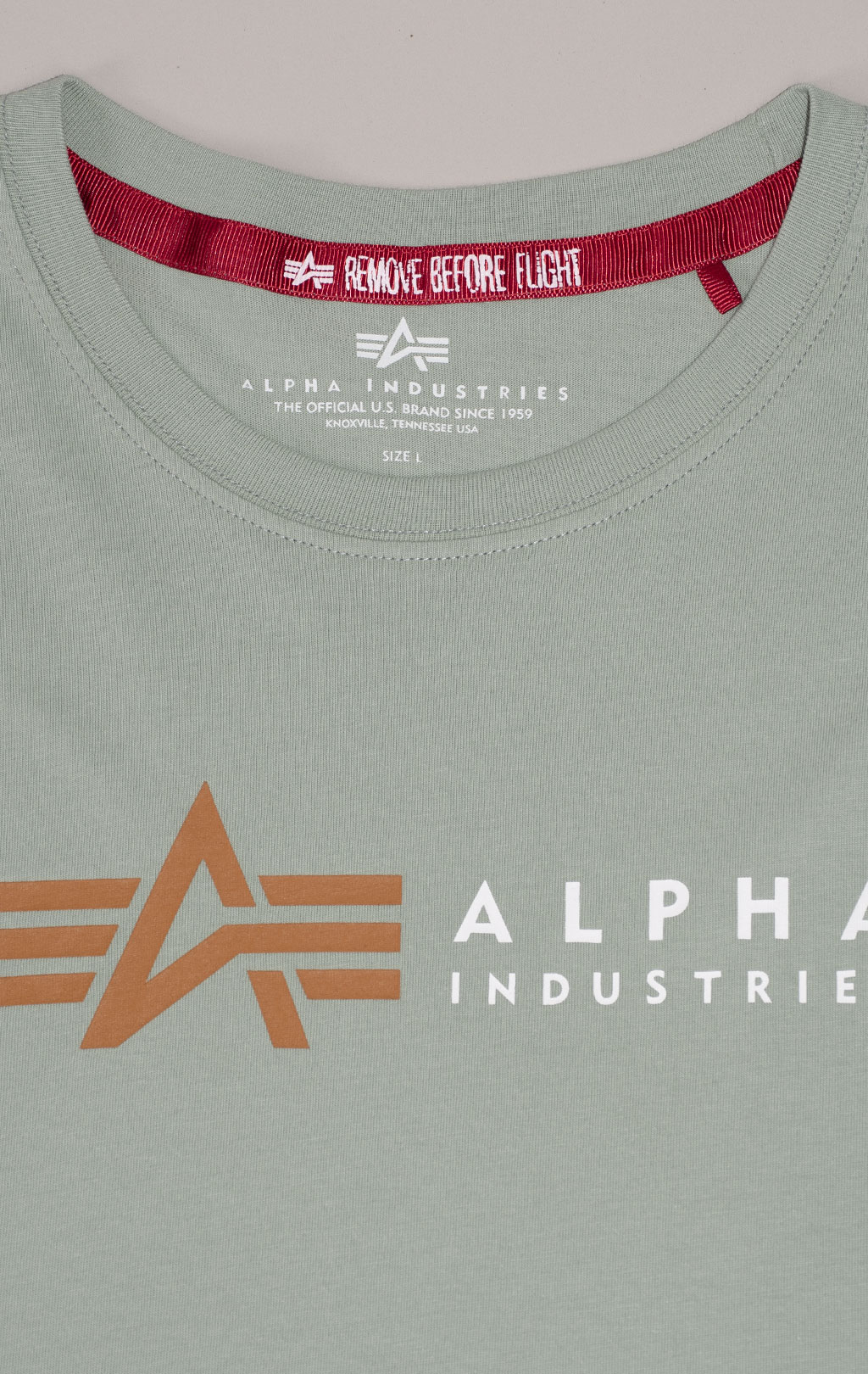 Футболка ALPHA INDUSTRIES ALPHA LABEL TEE dusty green 