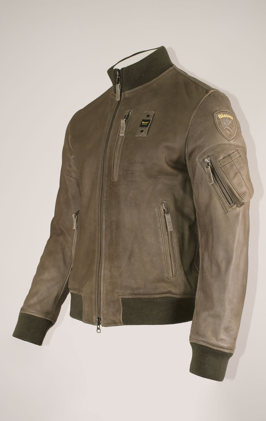 Куртка BLAUER BALDWIN кожа FW 24/25 verde pigna (LO1394) 