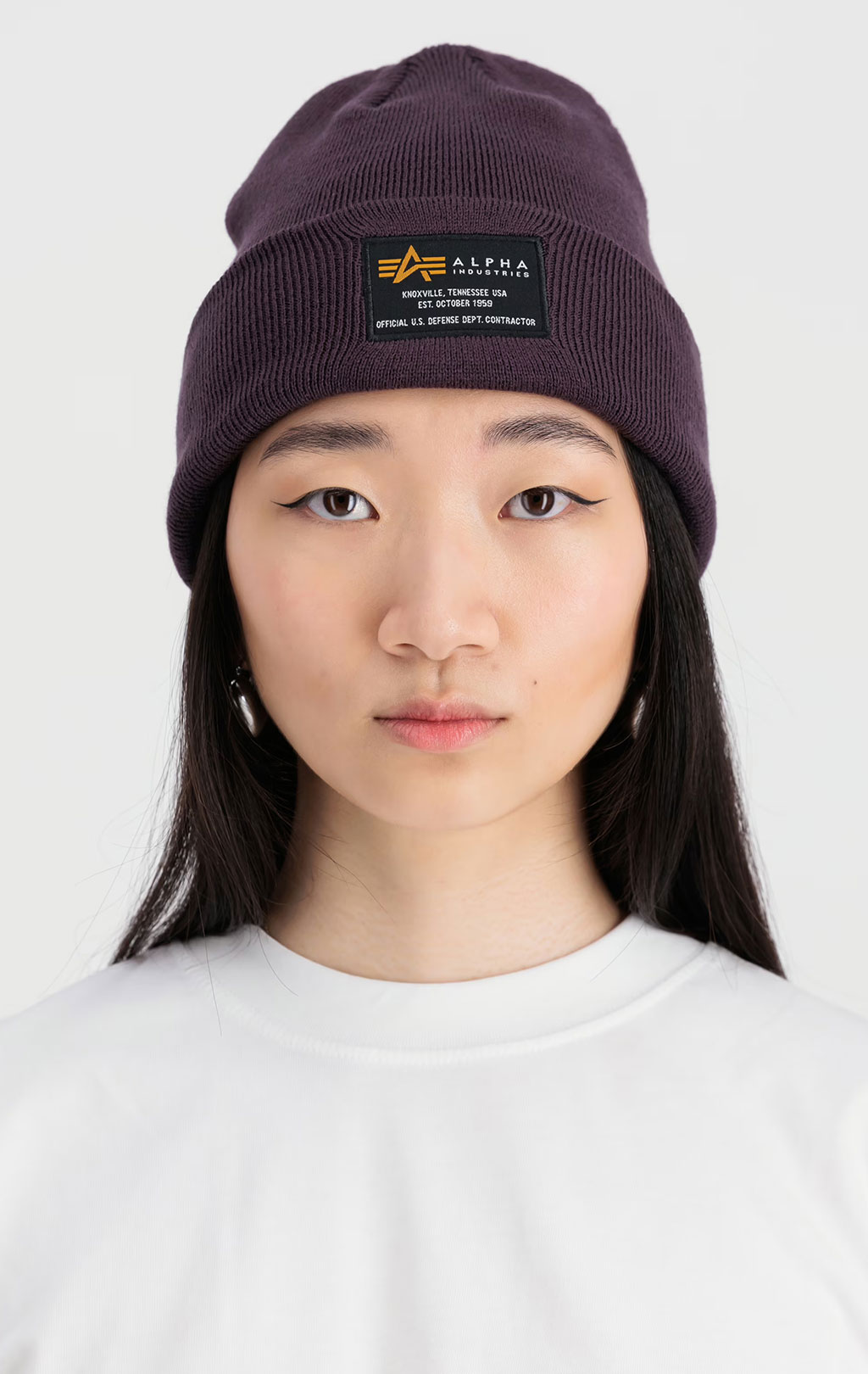 Шапка ALPHA INDUSTRIES CREW BEANIE plum 