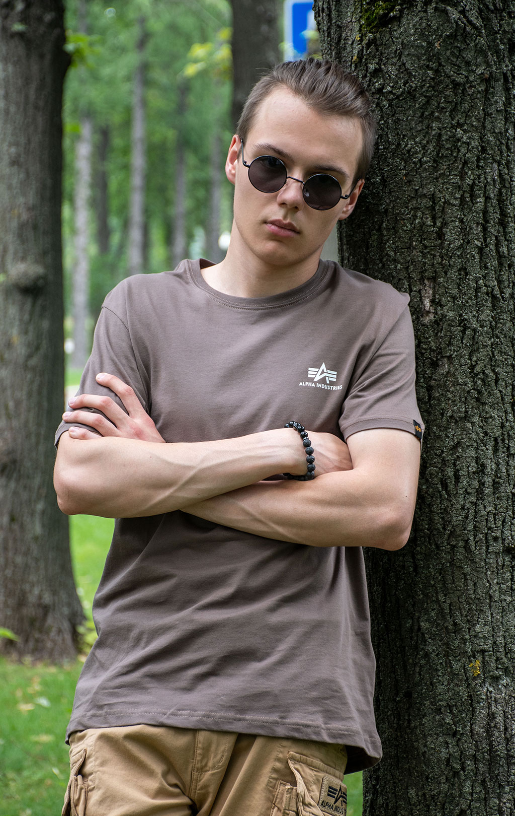 Футболка ALPHA INDUSTRIES BASIC T SMALL LOGO taupe 