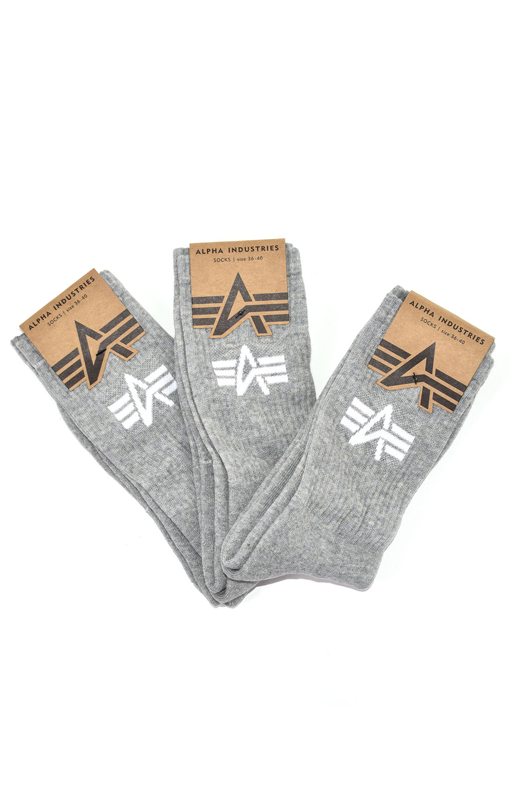 Носки ALPHA INDUSTRIES BASIC SOCKS (упаковка 3 пары) grey heather 