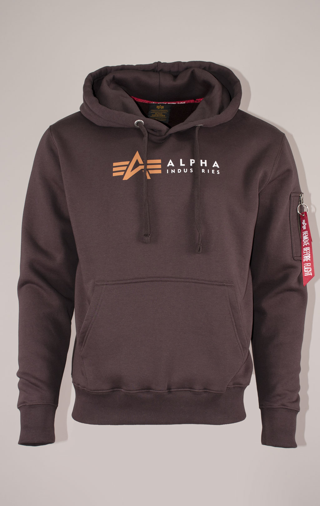 Толстовка ALPHA INDUSTRIES ALPHA LABEL HOODY hunter brown 