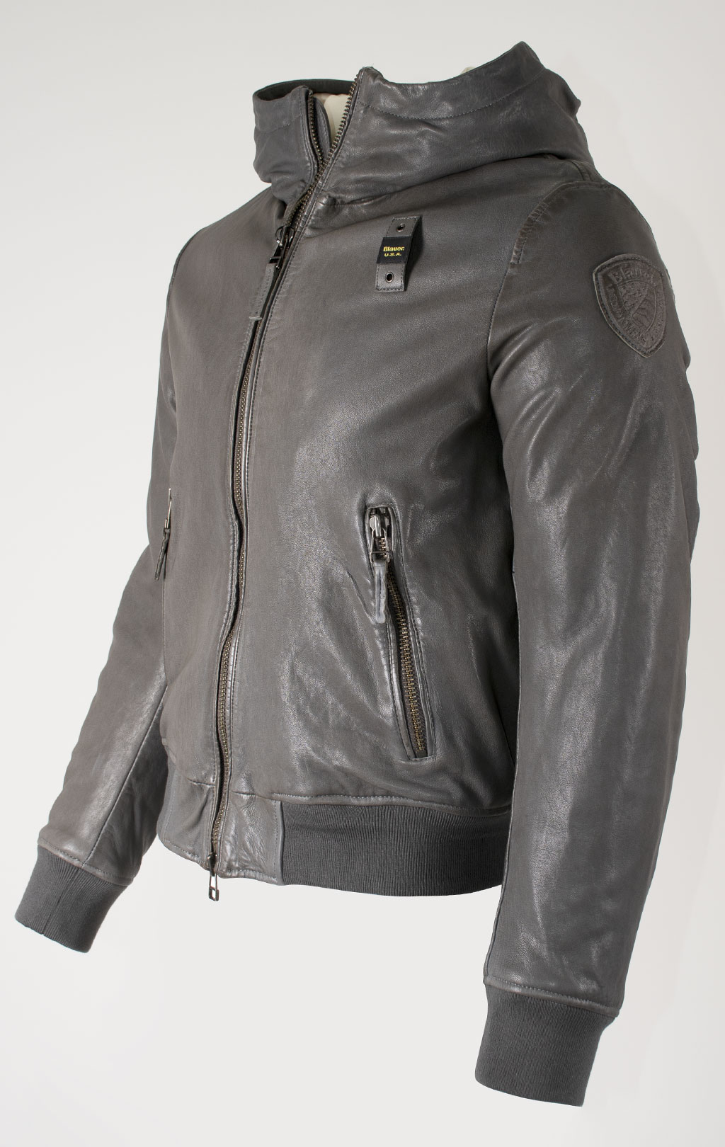 Куртка BLAUER ALDER кожа FW 24/25 grey 976 (LO1379) 