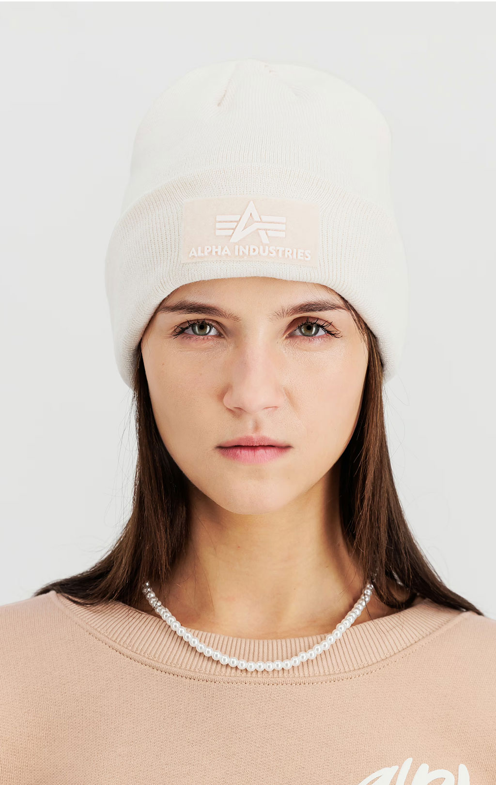 Шапка ALPHA INDUSTRIES VLC BEANIE jet stream white 