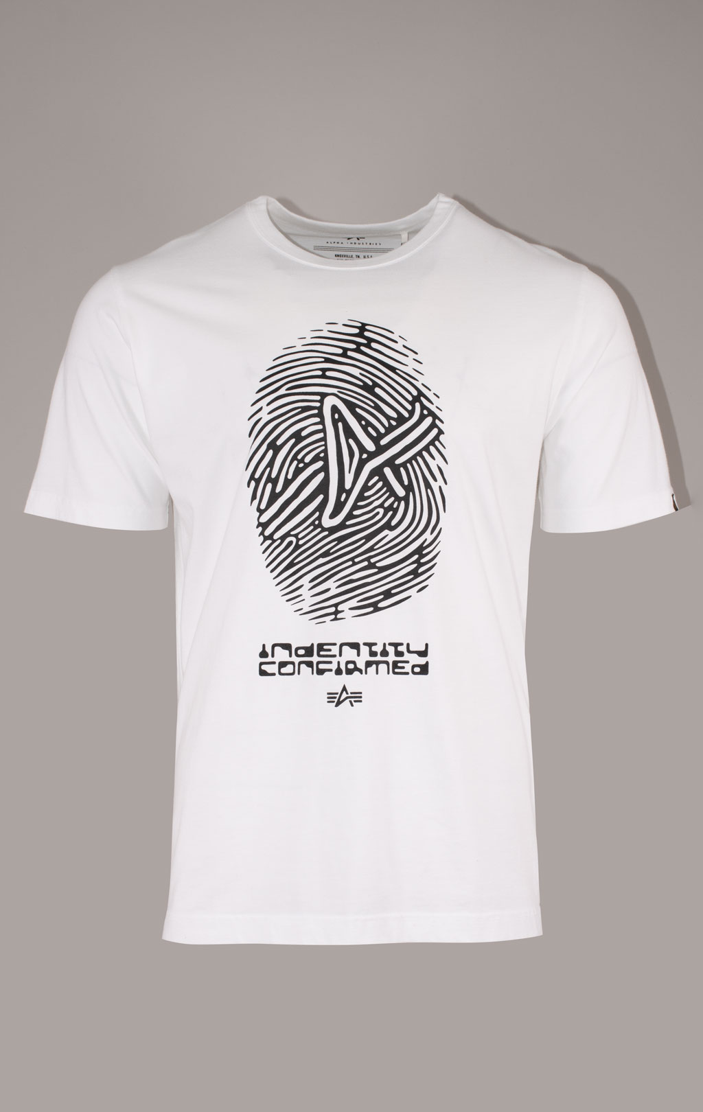 Футболка ALPHA INDUSTRIES ALPHA FINGERPRINT TEE плотная FW 24/25 white 