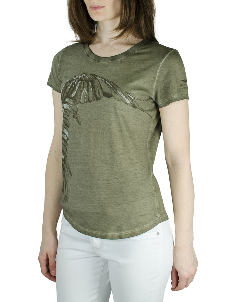 Женская футболка AERONAUTICA MILITARE verde (TS 1386) 