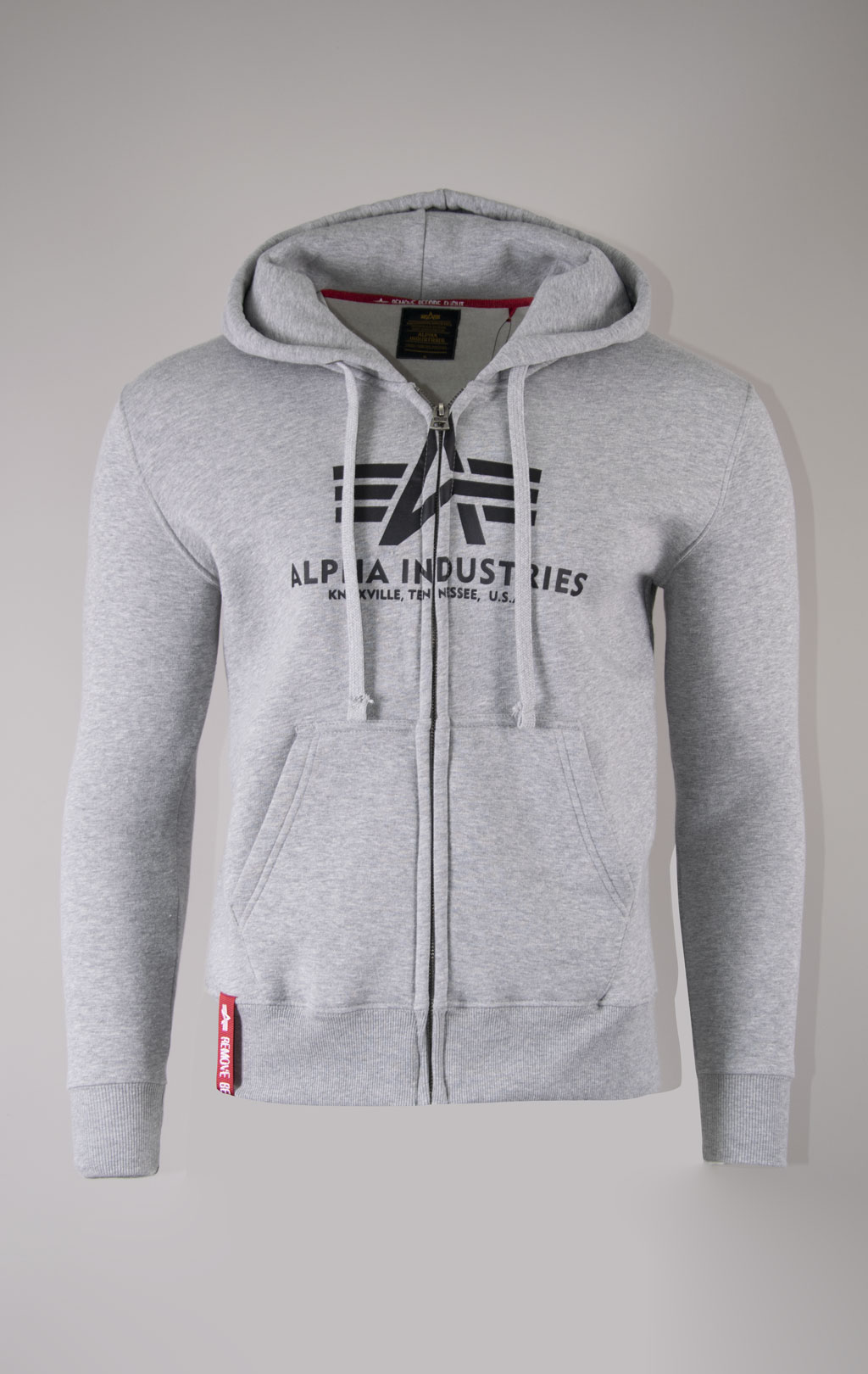 Толстовка ALPHA INDUSTRIES BASIC ZIP HOODY grey heather 